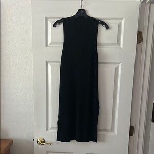 Anthropologie Black Ribbed Sheath Midi Dress for Cocktail Nights